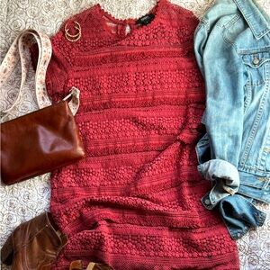 Anthropologie O2SKY fall lace shift dress